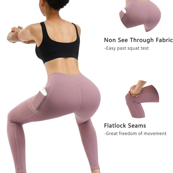 Stylish Women's Leggings in Navy and Mauve - Picture 3 of 8